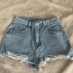 Denim star shorts